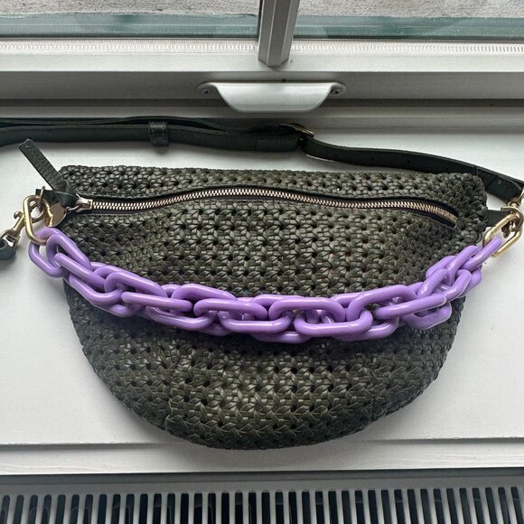Clare V. Dark Lilac Purple Resin Link Shortie Bag Strap - Picture 3 of 4